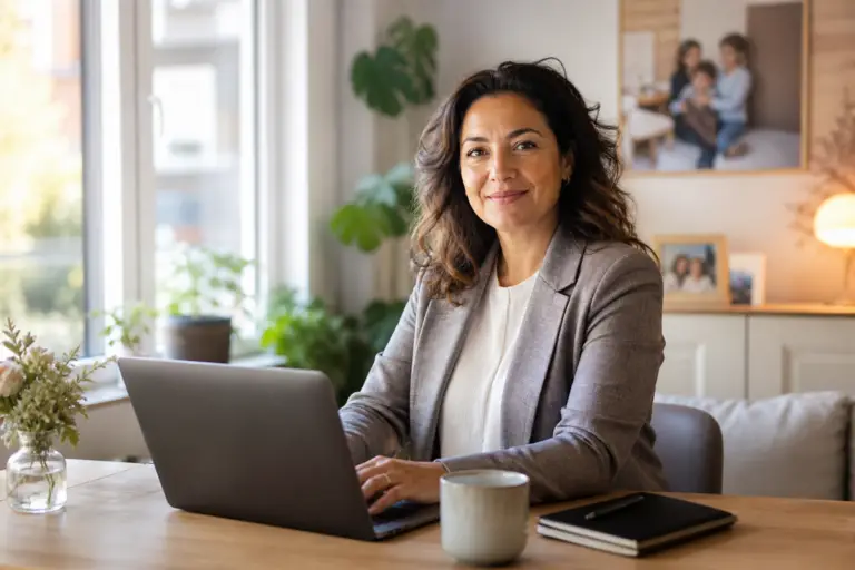 vrouw weer aan het werk